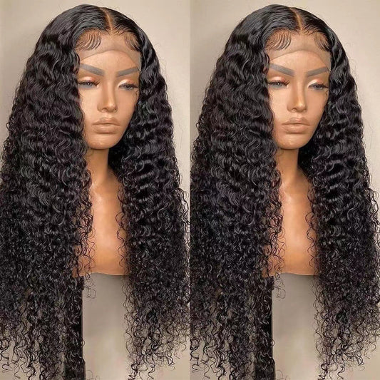 Long Curly Front Lace Synthetic Wig for a Sleek Chic Look globalswanky 02