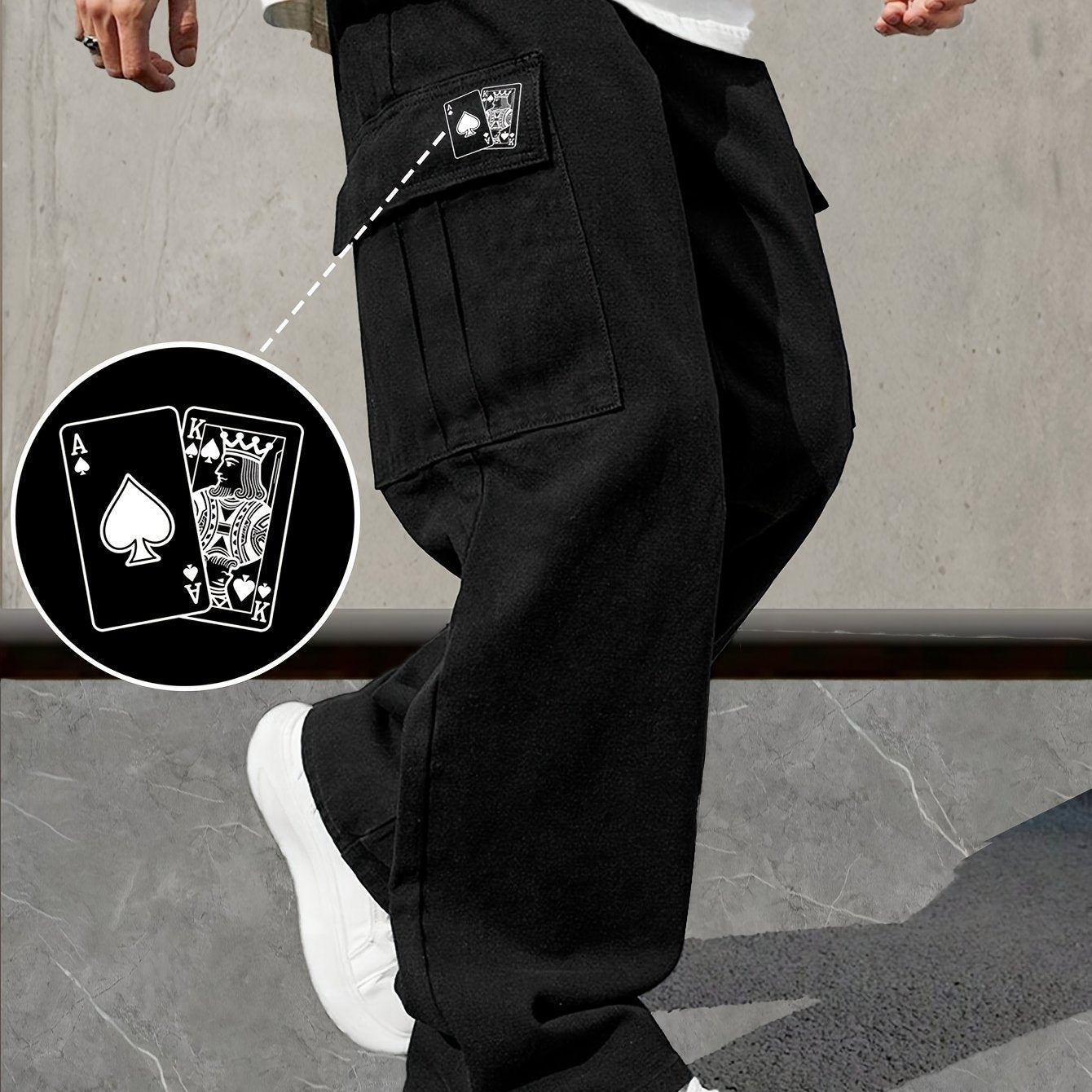Loose Fit Men's Work Pants with Adjustable Drawstring Waist globalswanky 01