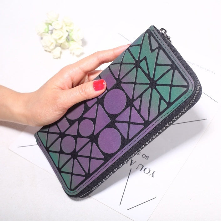 Luminous Zipper Wallets for Women With Three Fold Purse Style Global swanky 1