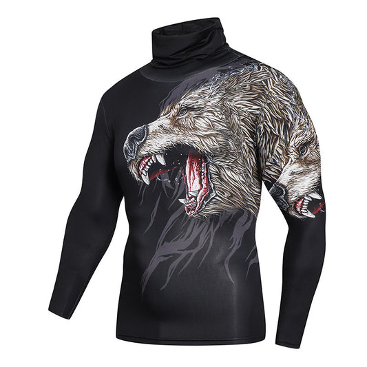 Men Casual 3D T Shirt Fitness Compression Shirts With Mask Global swanky 1