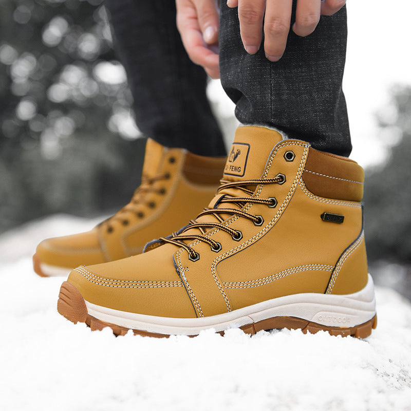 Men Winter Snow Boots for Outdoor Leather Non-Slip Work Wear Global swanky 1