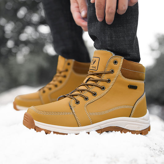 Men Winter Snow Boots for Outdoor Leather Non-Slip Work Wear Global swanky 1