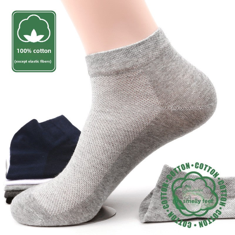 Men's Breathable Cotton Low-Cut Socks Summer Daily Comfort globalswanky 01