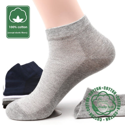Men's Breathable Cotton Low-Cut Socks Summer Daily Comfort globalswanky 01