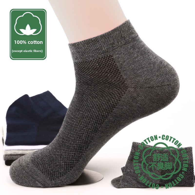 Men's Breathable Cotton Low-Cut Socks Summer Daily Comfort globalswanky 02