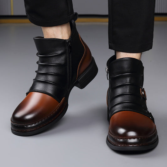  Men’s British-Style Retro Fleece-Lined Thermal Boots Zipper
global-swanky 3