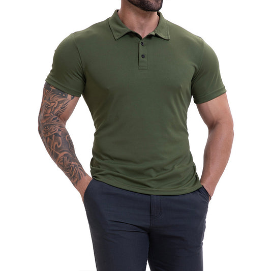 Men's Lapel Collar Casual All-Match Breathable Short-Sleeve Global swanky 1