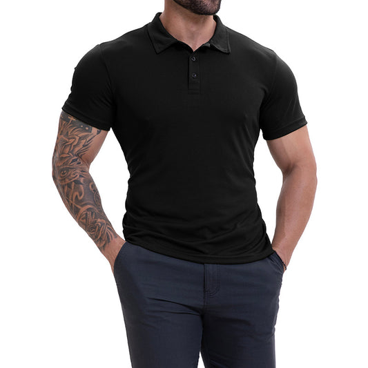 Men's Lapel Collar Casual All-Match Breathable Short-Sleeve Global swanky 2