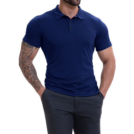 Men's Lapel Collar Casual All-Match Breathable Short-Sleeve Global swanky 3