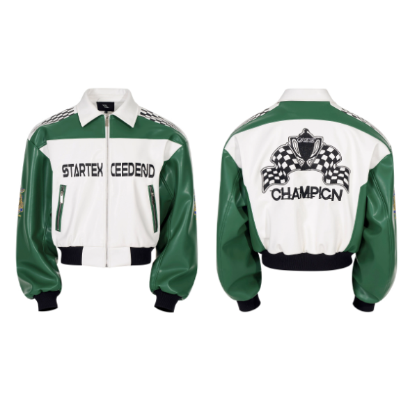  Men’s Motorcycle Leather Jacket & Embroidered Medal Letters
/global-swanky 3