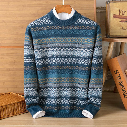 Men's Pullover Thickened Striped Sweaters Bottoming Shirt Global swanky 1