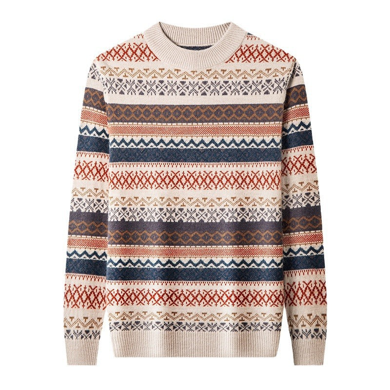 Men's Pullover Thickened Striped Sweaters Bottoming Shirt Global swanky 3