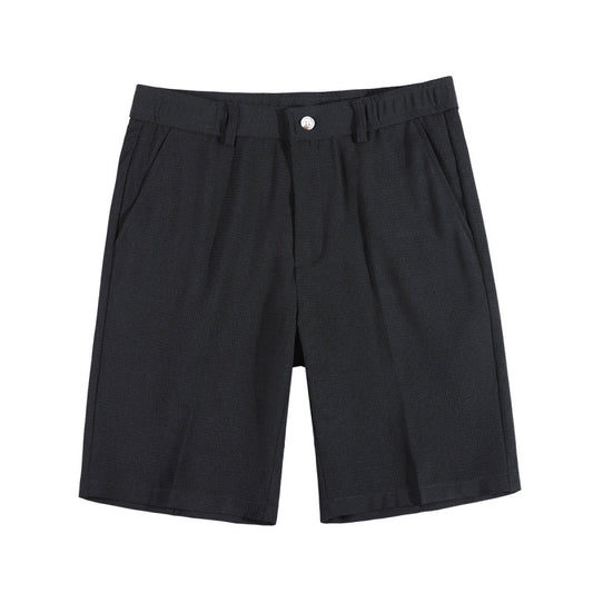 Men's Slim-Fit Striped Solid-Color Fashion Suit Shorts Global swanky 2