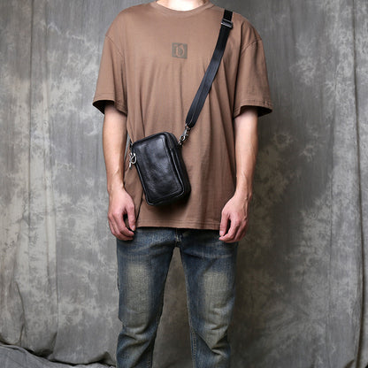 Men’s Small Cowhide Crossbody Bag Lightweight Design global swanky 1