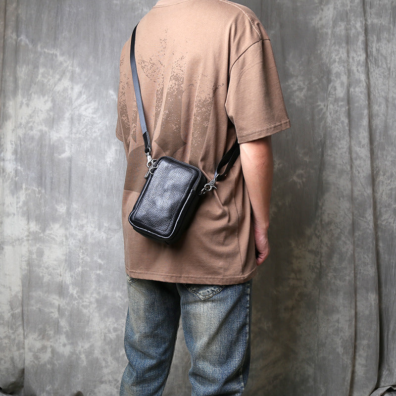 Men’s Small Cowhide Crossbody Bag Lightweight Design global swanky 2