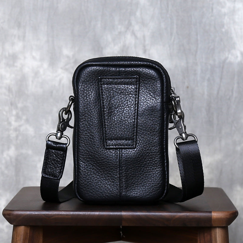 Men’s Small Cowhide Crossbody Bag Lightweight Design global swanky 3