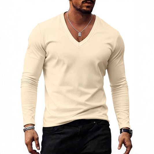 Men’s Solid-Color Plus-Size Casual V-Neck T-Shirt Trendy Style
global-swanky 3
