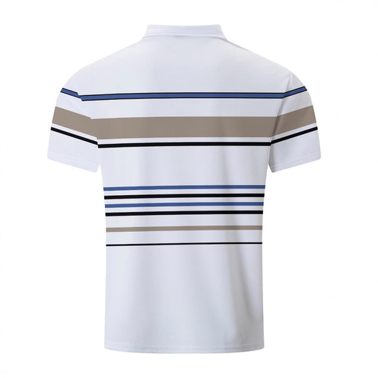 Men's Striped Short Sleeve Summer Business Casual Loose T-shirt Global swanky 3