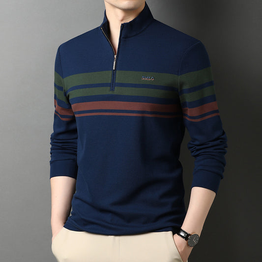 Men's T-shirts Cotton Stand Collar Long Sleeves Global swanky 1 