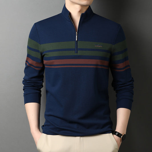 Men's T-shirts Cotton Stand Collar Long Sleeves Global swanky 2