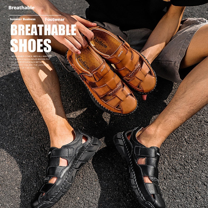  Men’s Trendy Large-Size Sandals With Velcro & Stitched Design
global-swanky 1