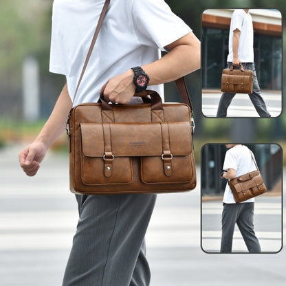 Mens Business Large-Capacity ShoulderCrossbody Modern Briefcase Global swanky1