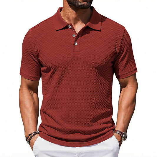 Mens Plaid Polo Shirt Breathable Casual Collared T-Shirt Global swanky 3