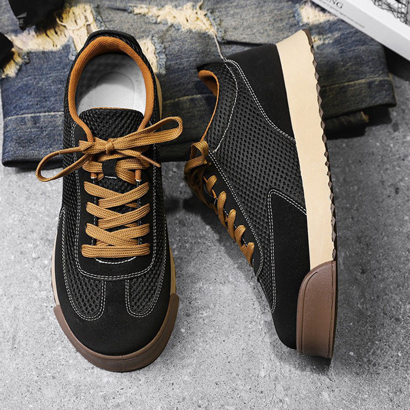 Mens Retro Running Shoes With Thick Sole For Height Increase global swanky 