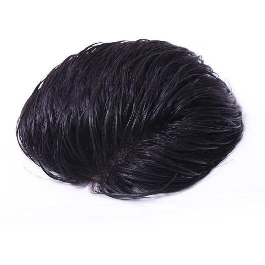 Mens Short Hair Wig With Top Hairpiece for a Natural Look Global Swanky 01