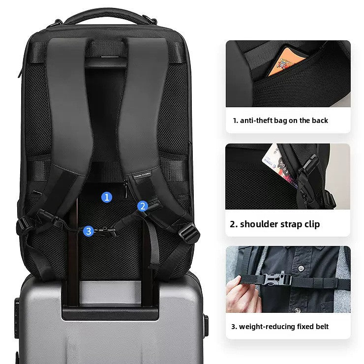 Mens Waterproof Business Backpack Travel Computer Bag Daily globalswanky 03