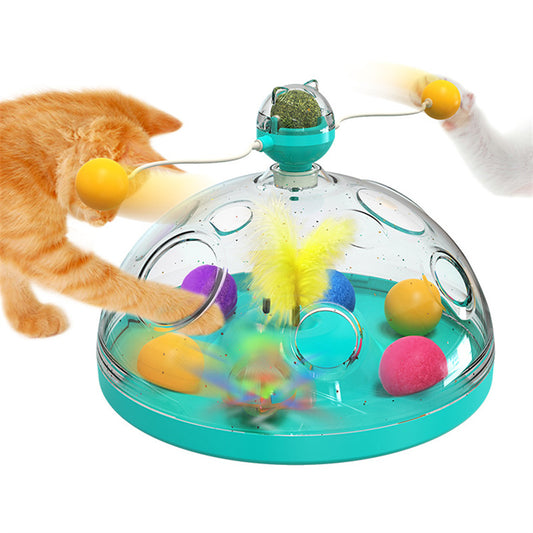 Meows Windmill Funny Cat Toys Interactive Multifunctional Turntable Pet Educational Toys With Catnip Luminous Ball Pinwheel Toys Pet Products Global swanky 2