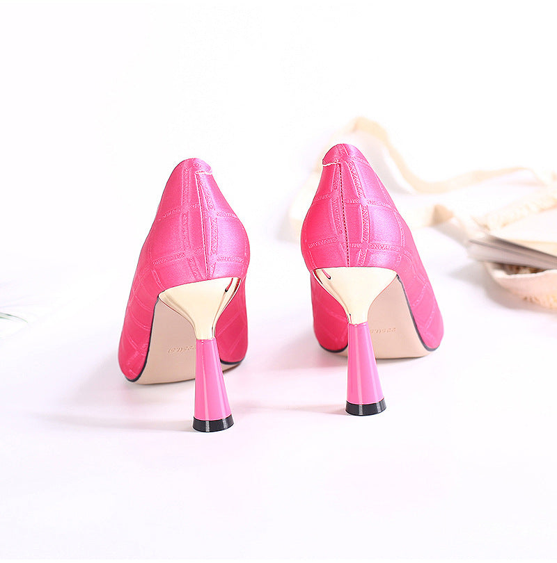 Metal Pointed Toe Pumps Wine Glass Heel Shoes for Women Daily Global swanky 1