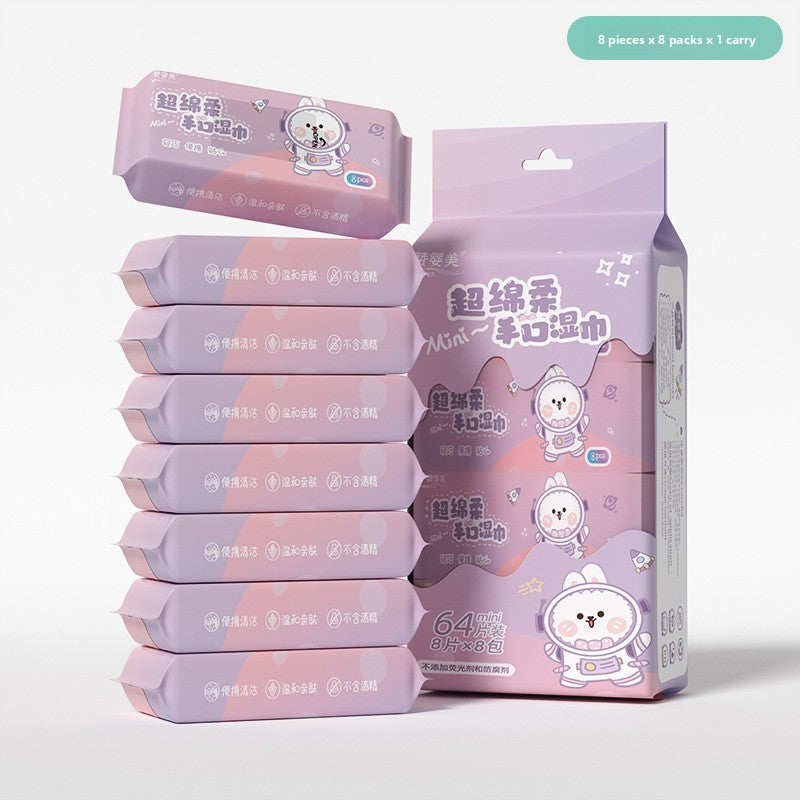 Mini Baby Wet Wipes Gentle Care for Travel Cleaning Use Global Swanky 1