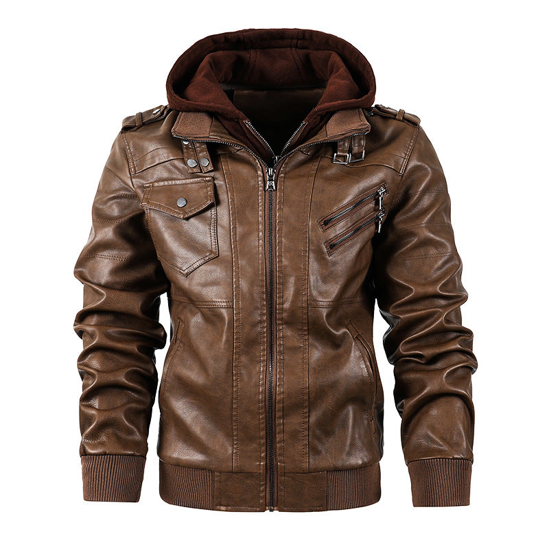 Motorcycle leather men's jackets stand collar men Global swanky 1
