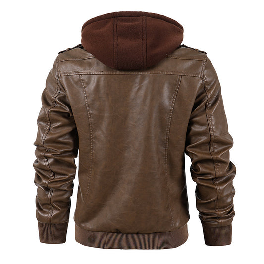 Motorcycle leather men's jackets stand collar men Global swanky 2