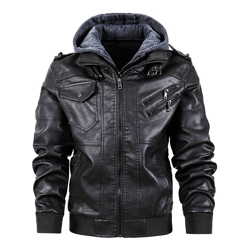 Motorcycle leather men's jackets stand collar men Global swanky 3