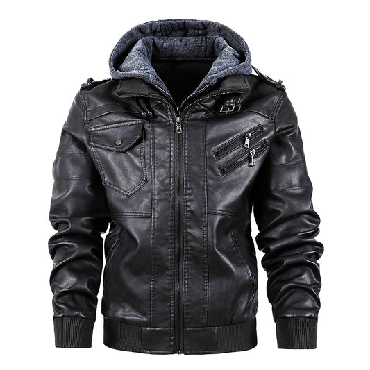 Motorcycle leather men's jackets stand collar men Global swanky 3