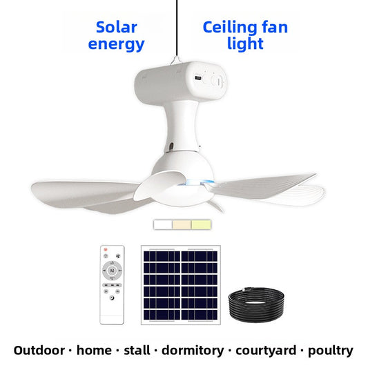  Multifunctional Solar Rechargeable Ceiling Fan Outdoor Use global-swanky 1
