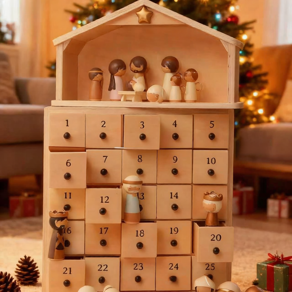 Nativity Advent Calendar for Holiday Countdown Decor Gift globalswanky 02