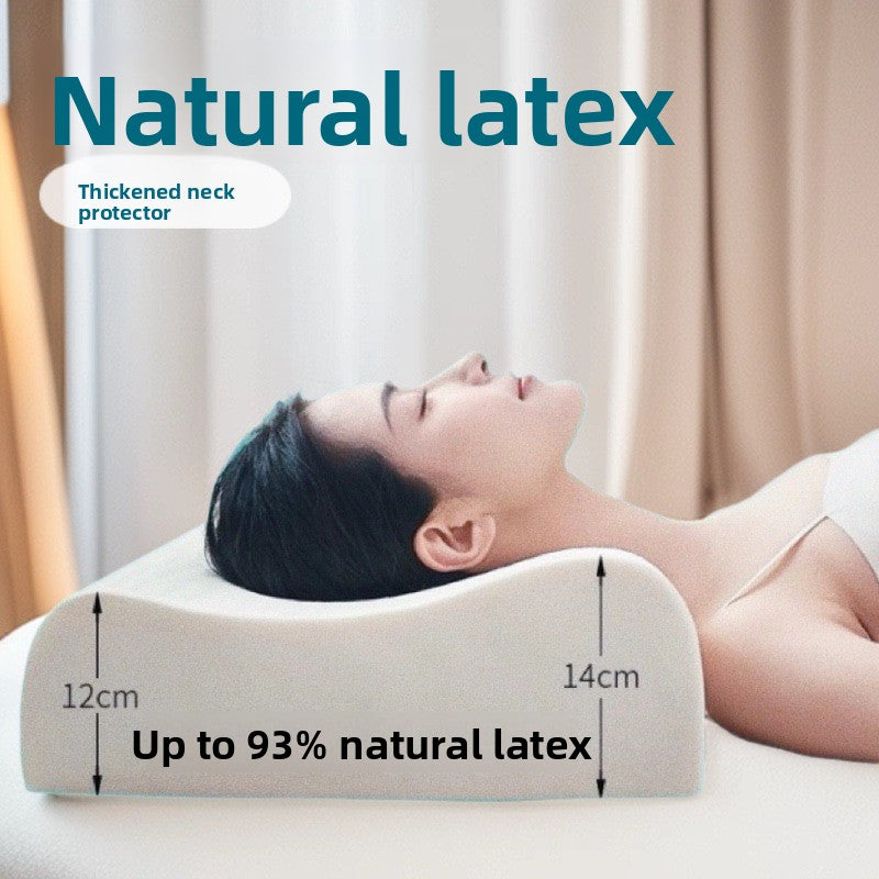 Natural Latex Neck Support Pillow Soft Cervical Cushion Pad globalswanky 01