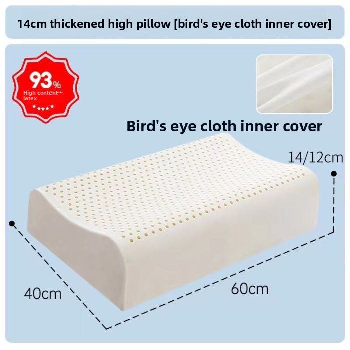 Natural Latex Neck Support Pillow Soft Cervical Cushion Pad globalswanky 03