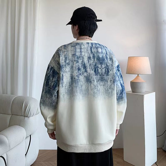 New Tie Dye Crew Neck Hoodie for Men – Stylish Everyday Wear global swanky 3