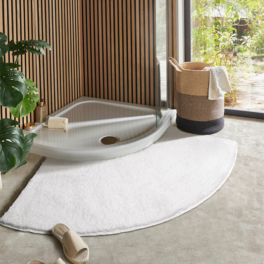 Non-Slip Fan-Shaped Bath Mat for Shower Room Door Global Swanky 1