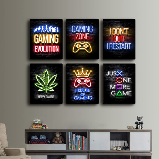 Nordic Neon Advertising Game Canvas Core for Wall Decor USA Global Swanky 1