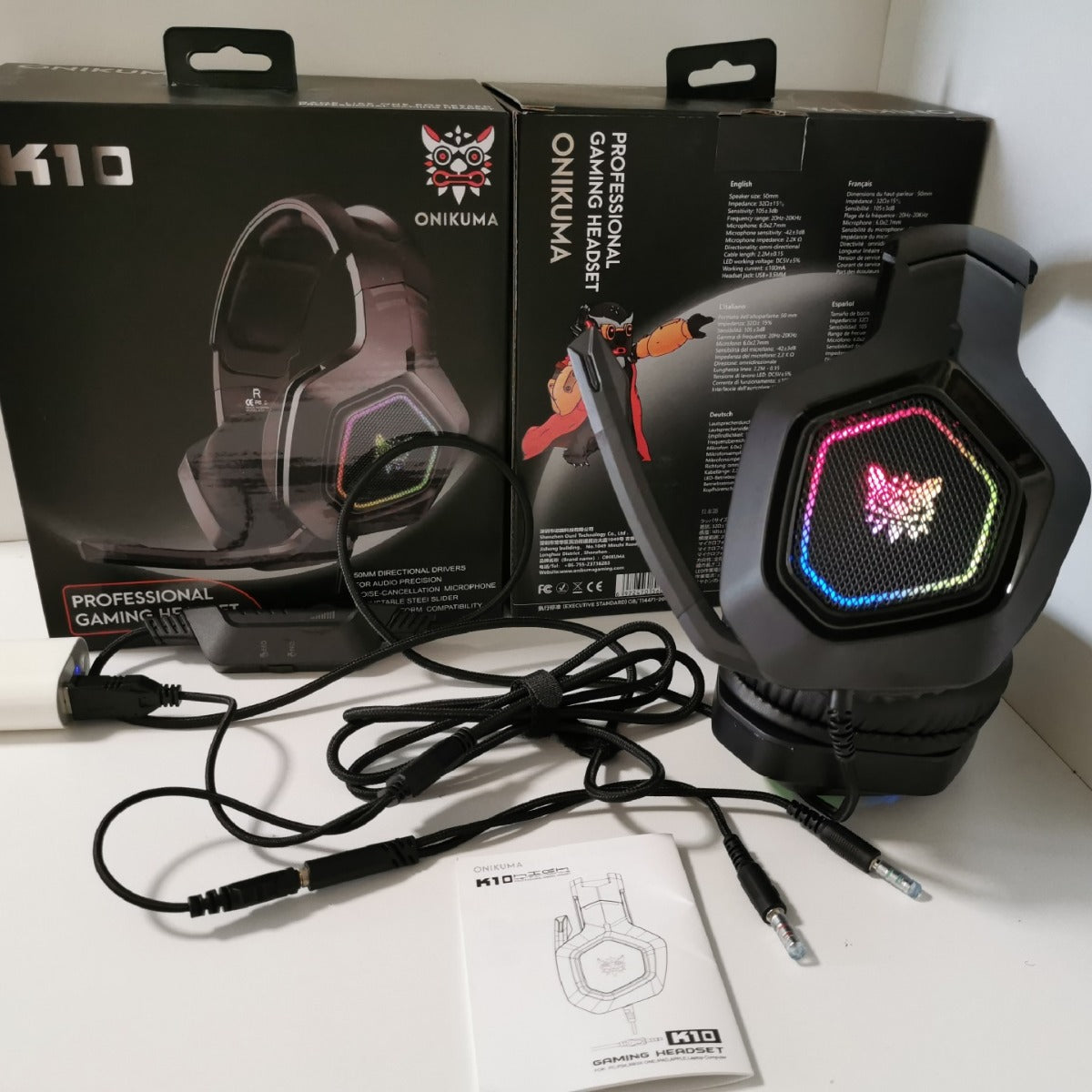 ONIKUMA K10 RGB Gaming Headset With Mic for PC Console Gear globalswanky 02