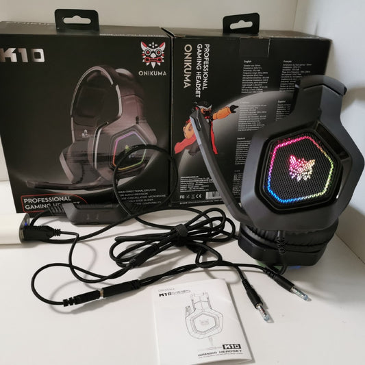 ONIKUMA K10 RGB Gaming Headset With Mic for PC Console Gear globalswanky 02