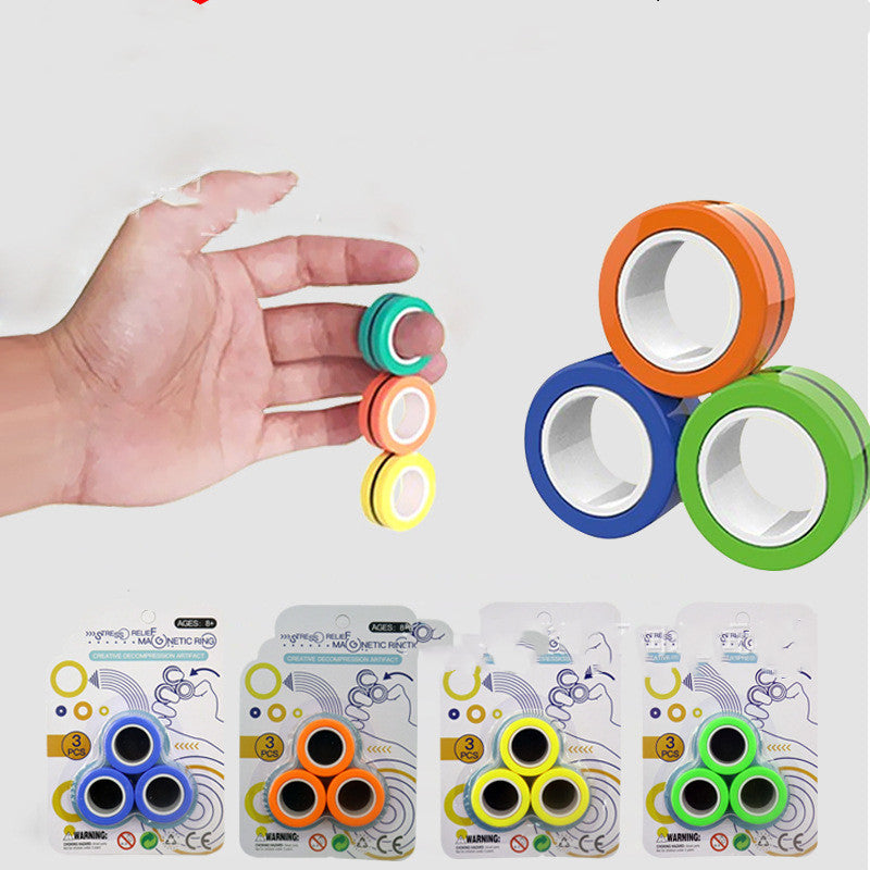 Office Decompression Toy Ring Magnetic Finger Ring Stress Toy globalswanky 012