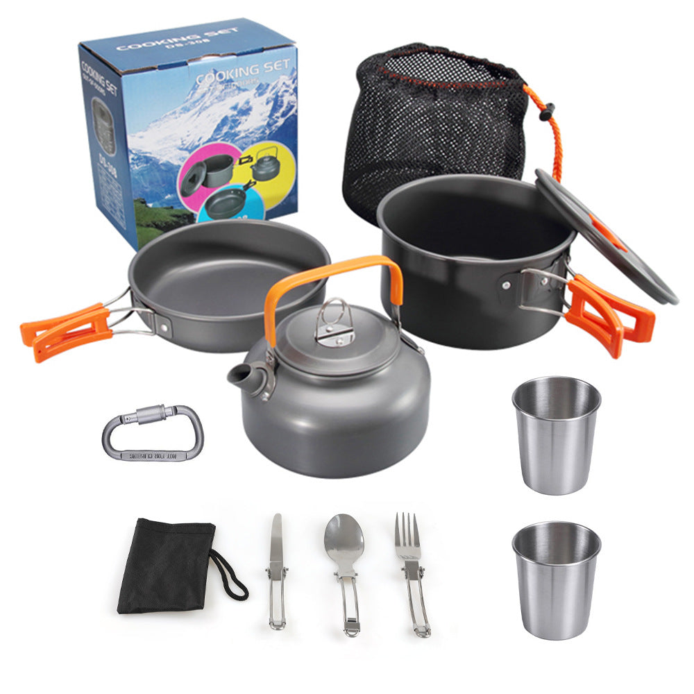 Outdoor Camping Cookware Set for Hiking Travel Cooking Gear globalswanky 01