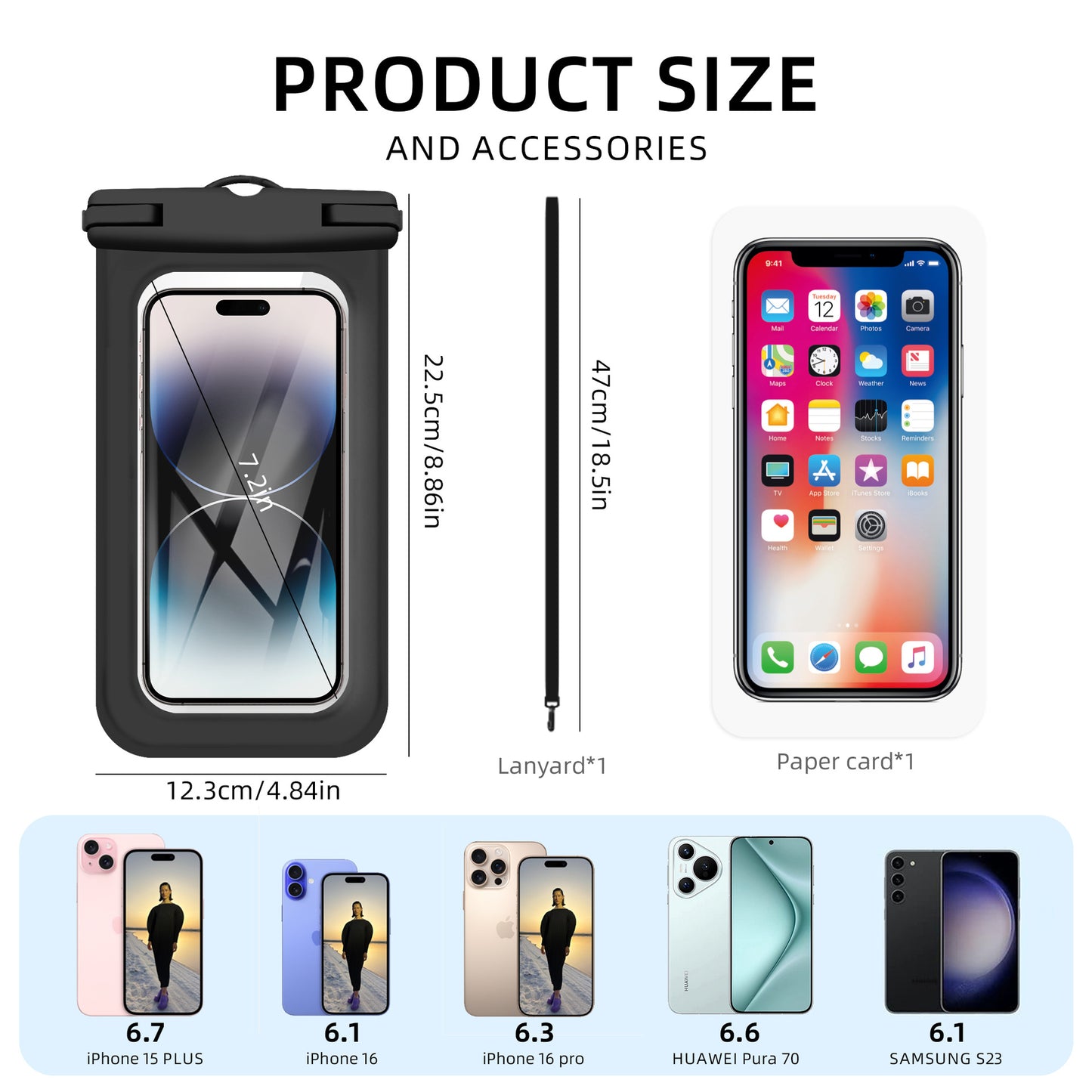 Outdoor Mobile Phone Waterproof Bag for Swimming Diving Use globalswanky 04