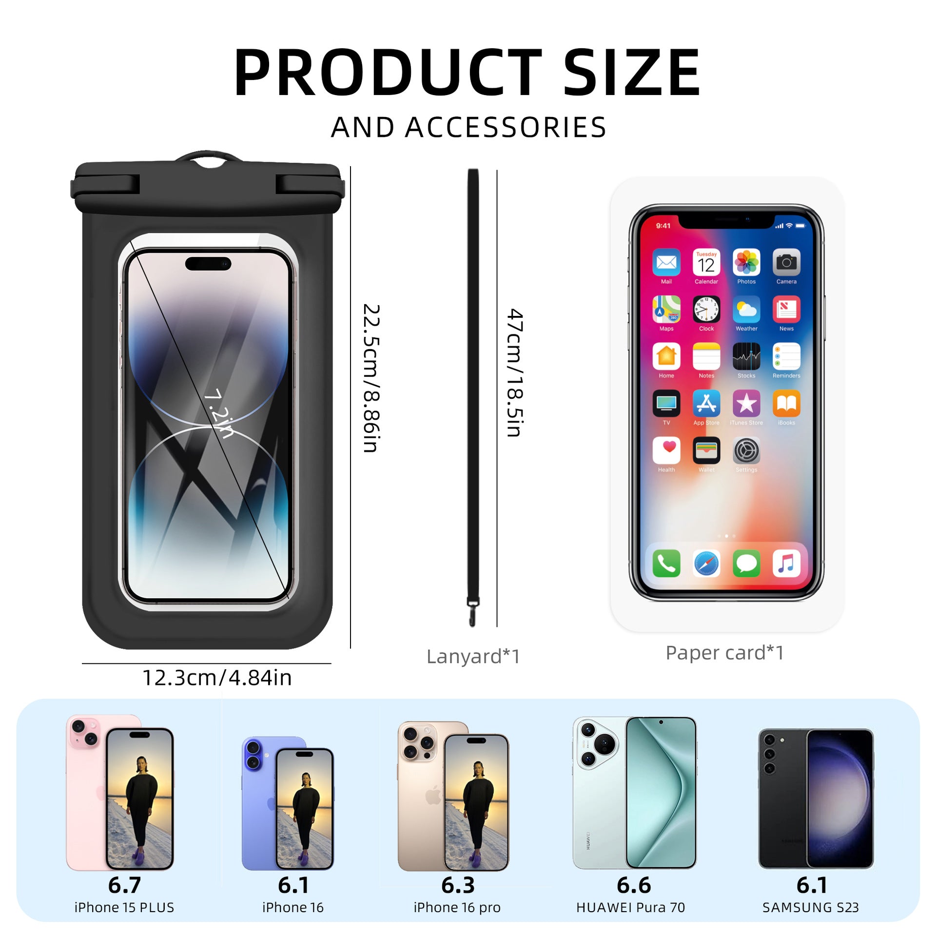 Outdoor Mobile Phone Waterproof Bag for Swimming Diving Use globalswanky 04